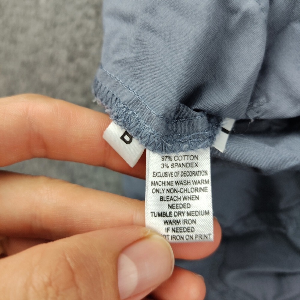 Ann Taylor Loft Utility Jacket Blue Gray Ruffle Collar Drawstring Waist Medium - Picture 5 of 6